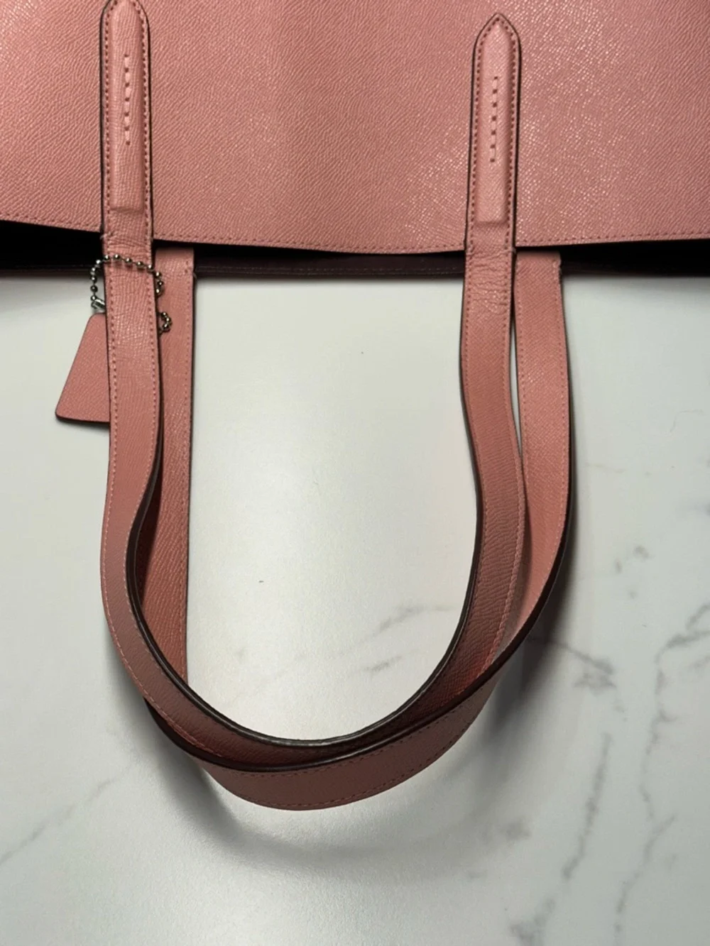 Coach Pink Leather Highline Tote with Logo and Double Handles
